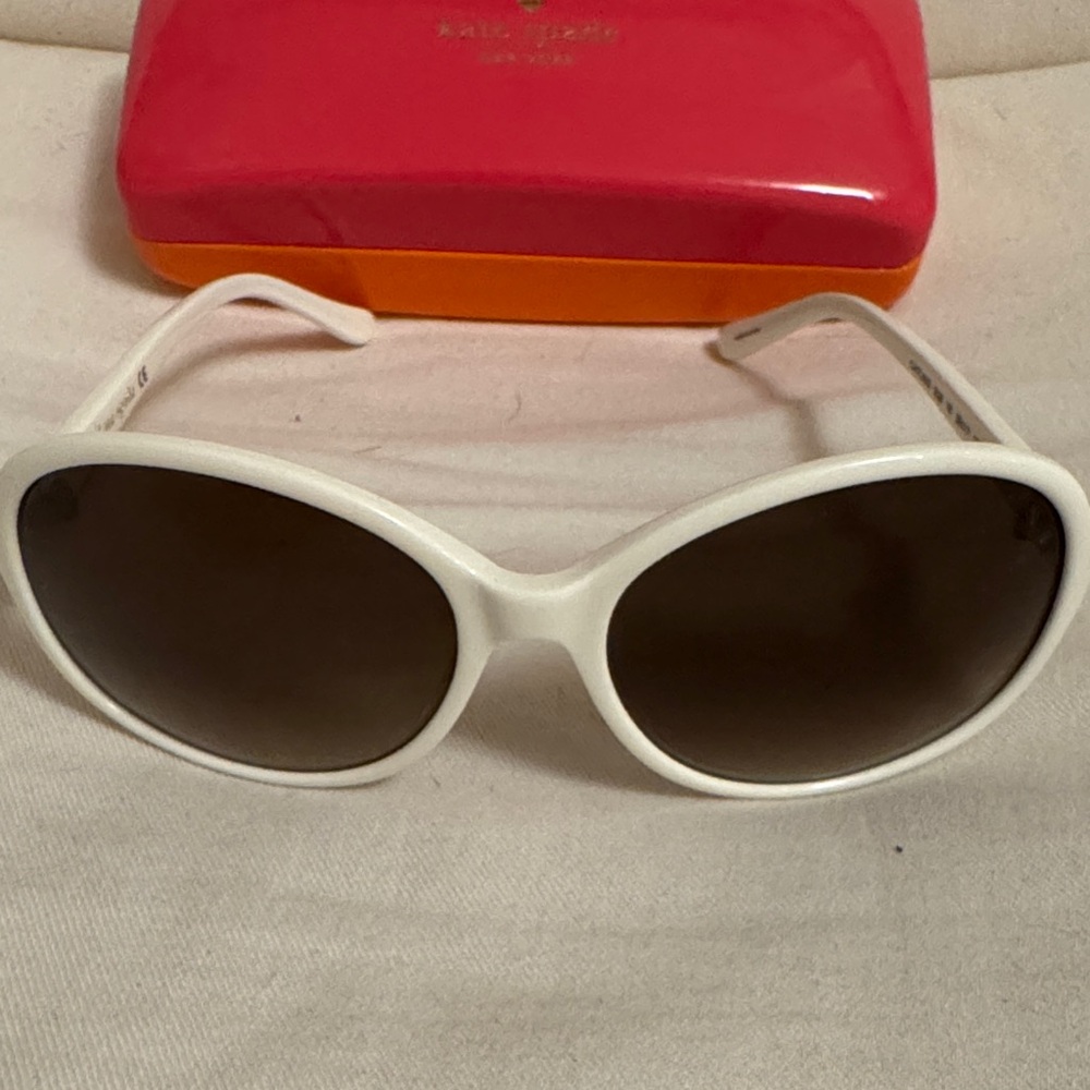 Kate Spade Ivory Sunglasses with Dark Lenses